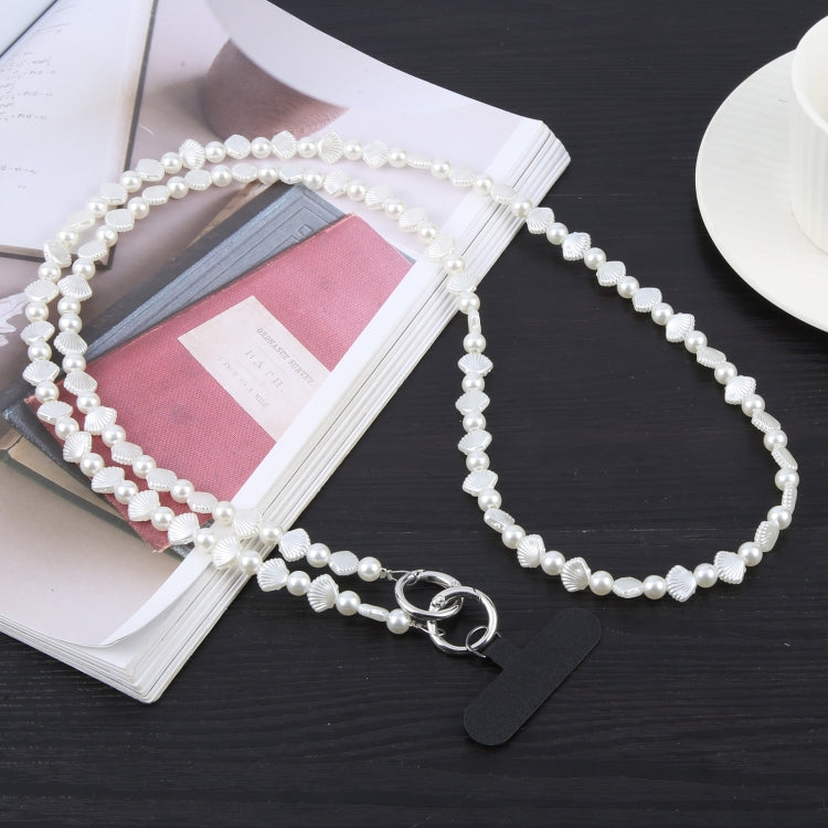 Shell Bead Long Chain Phone Anti-lost Neck Crossbody Lanyard - White