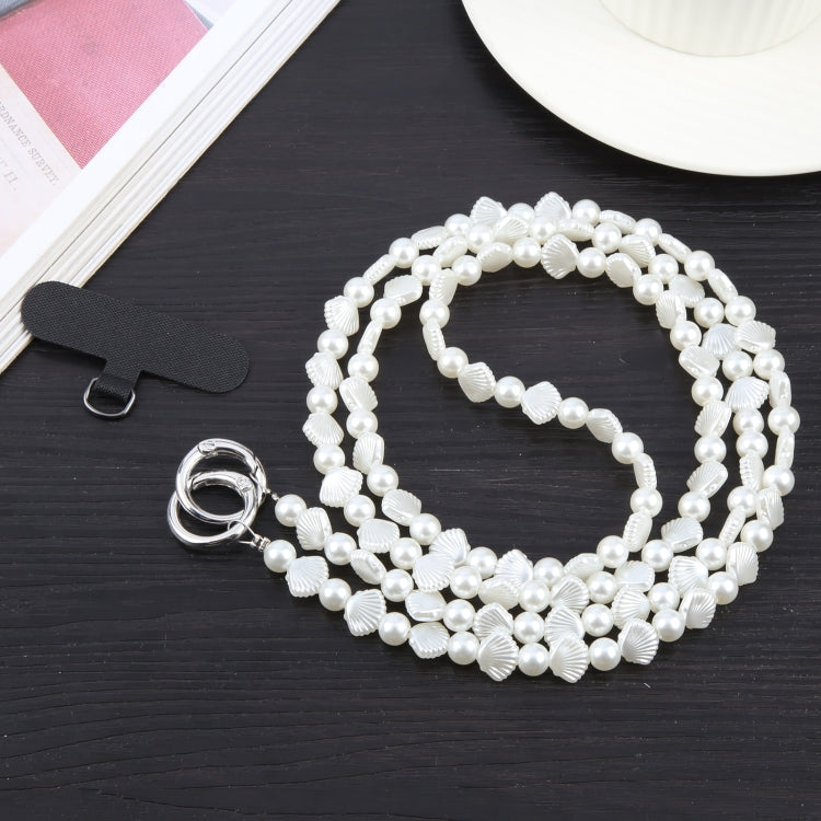 Shell Bead Long Chain Phone Anti-lost Neck Crossbody Lanyard - White