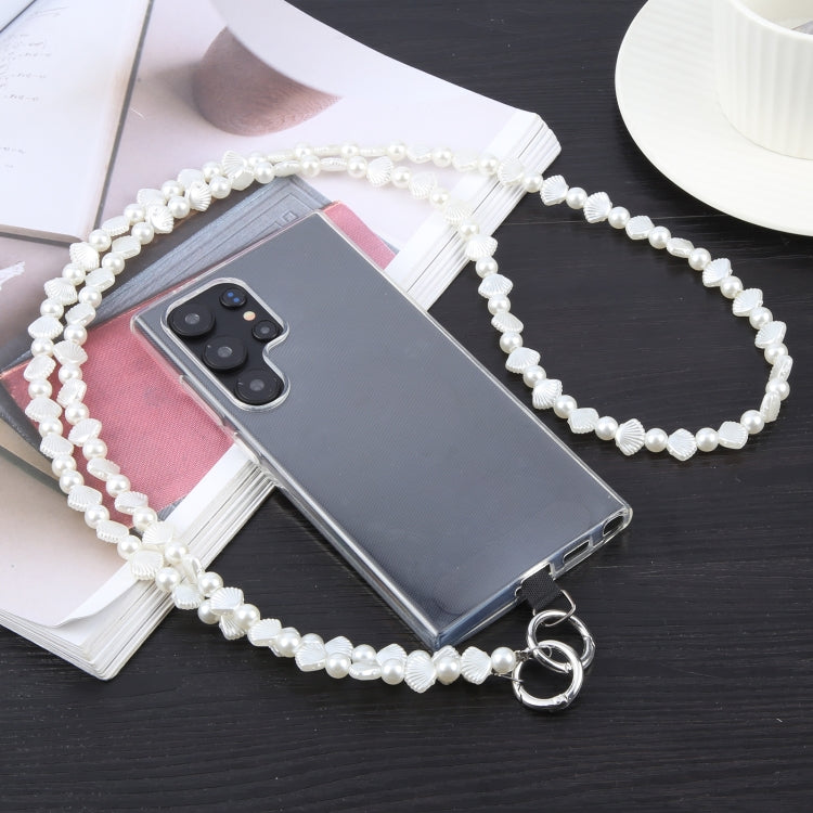 Shell Bead Long Chain Phone Anti-lost Neck Crossbody Lanyard - White