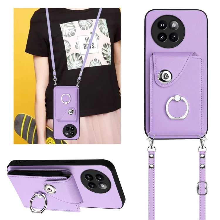 For Xiaomi Civi 4 Pro Organ Card Bag Ring Holder Phone Case with Long Lanyard