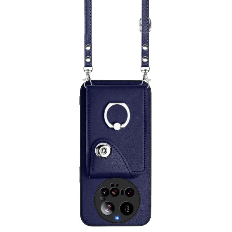 For Xiaomi 15 Ultra Organ Card Bag Ring Holder Phone Case with Long Lanyard