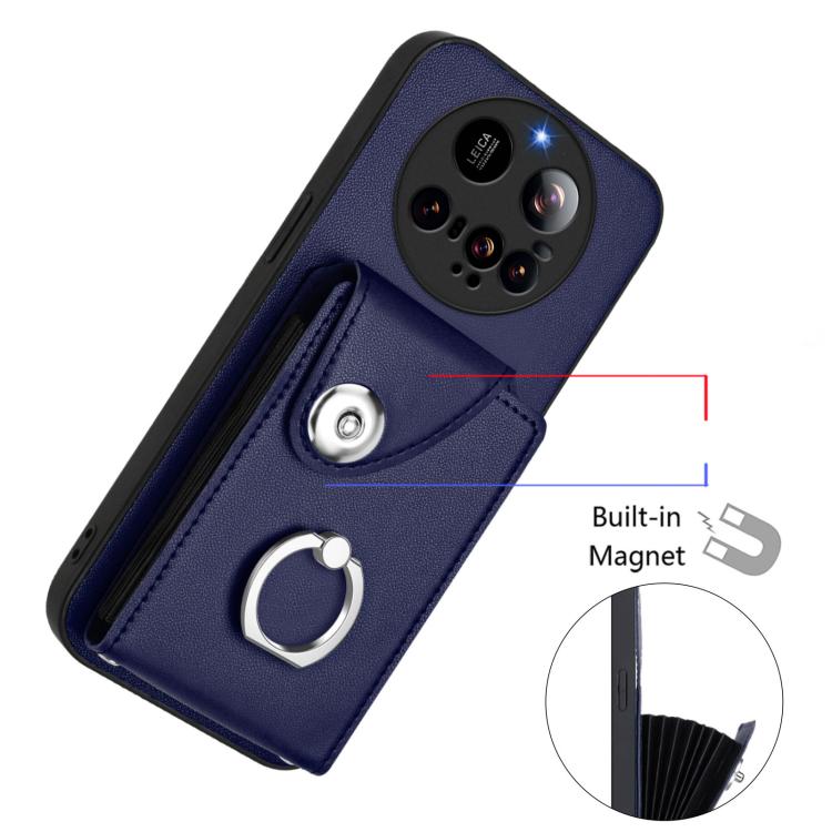 For Xiaomi 15 Ultra Organ Card Bag Ring Holder Phone Case with Long Lanyard