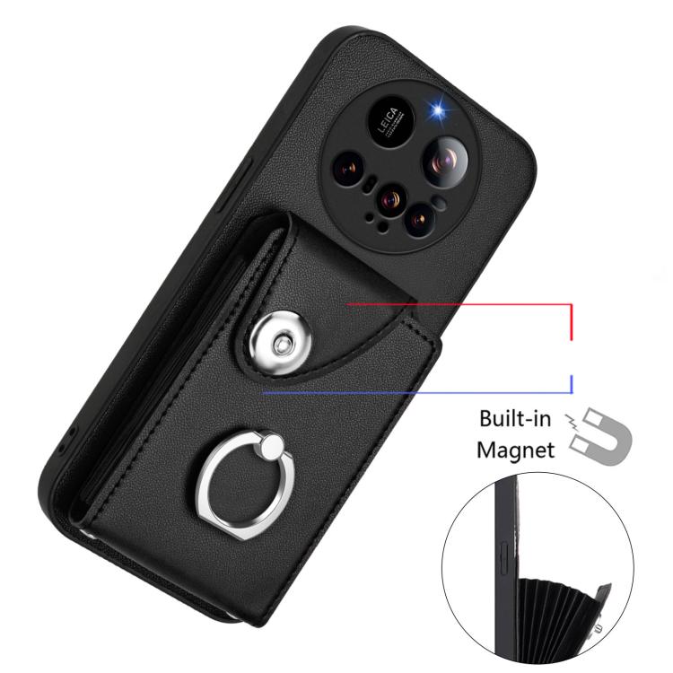 For Xiaomi 15 Ultra Organ Card Bag Ring Holder Phone Case with Long Lanyard