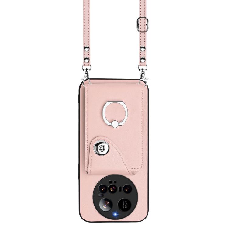 For Xiaomi 15 Ultra Organ Card Bag Ring Holder Phone Case with Long Lanyard