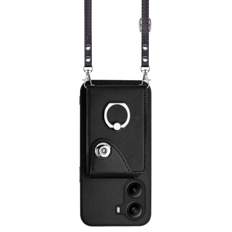 For Xiaomi Poco X7 Pro Organ Card Bag Ring Holder Phone Case with Long Lanyard