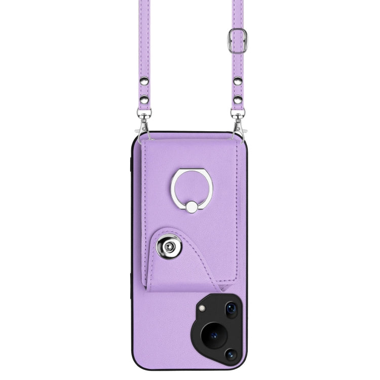 For Huawei Pura 70 Ultra Organ Card Bag Ring Holder Phone Case with Long Lanyard