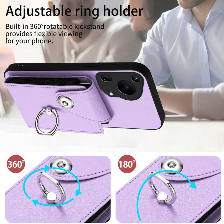 For Huawei Pura 70 Ultra Organ Card Bag Ring Holder Phone Case with Long Lanyard