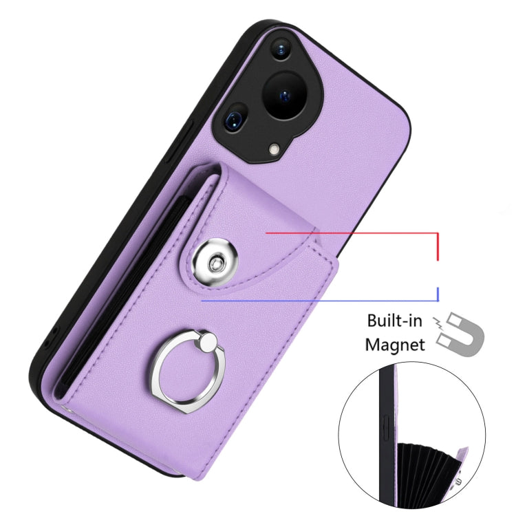 For Huawei Pura 70 Ultra Organ Card Bag Ring Holder Phone Case with Long Lanyard