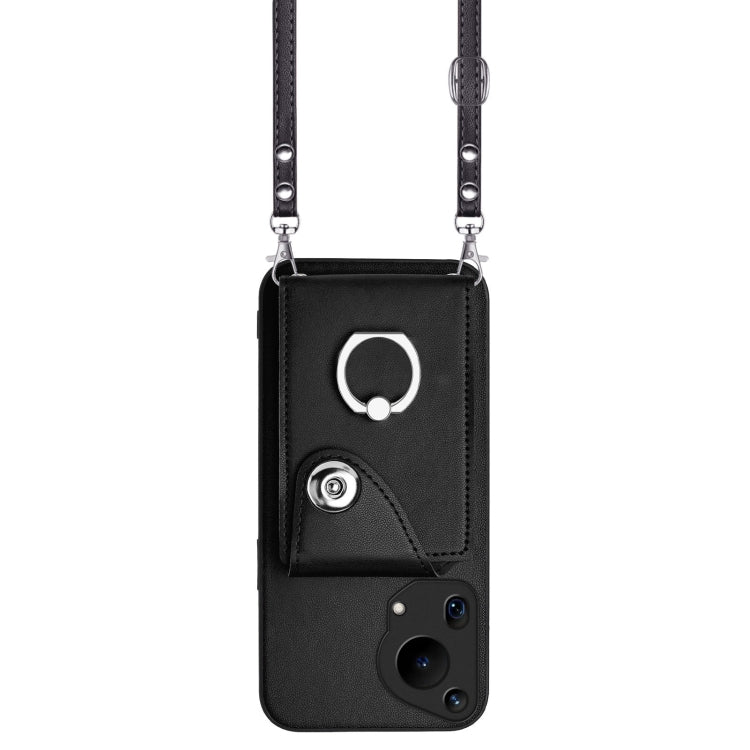 For Huawei Pura 70 Ultra Organ Card Bag Ring Holder Phone Case with Long Lanyard