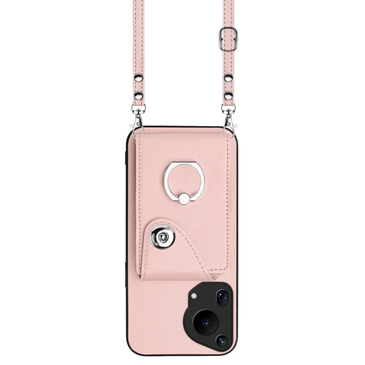 For Huawei Pura 70 Ultra Organ Card Bag Ring Holder Phone Case with Long Lanyard