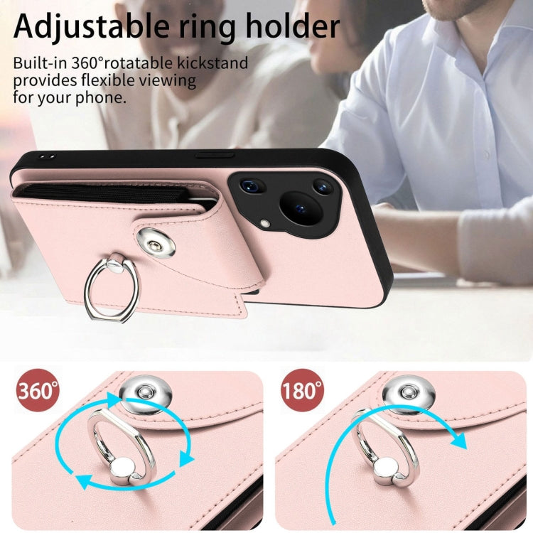 For Huawei Pura 70 Ultra Organ Card Bag Ring Holder Phone Case with Long Lanyard