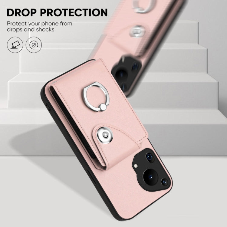 For Huawei Pura 70 Ultra Organ Card Bag Ring Holder Phone Case with Long Lanyard