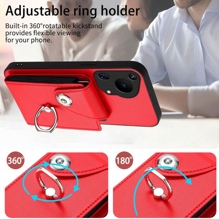For Huawei Pura 70 Ultra Organ Card Bag Ring Holder Phone Case with Long Lanyard