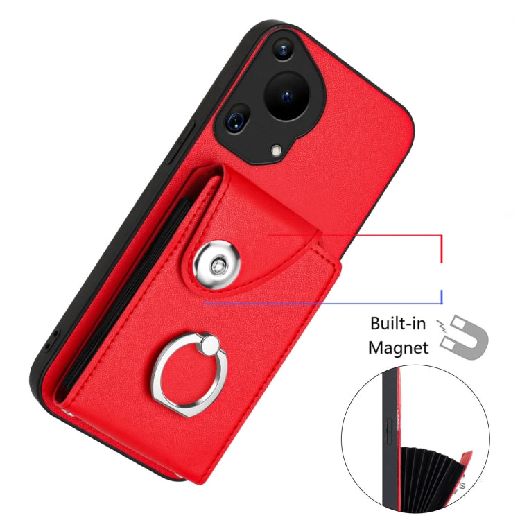 For Huawei Pura 70 Ultra Organ Card Bag Ring Holder Phone Case with Long Lanyard