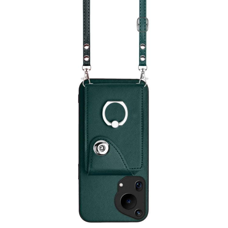 For Huawei Pura 70 Ultra Organ Card Bag Ring Holder Phone Case with Long Lanyard