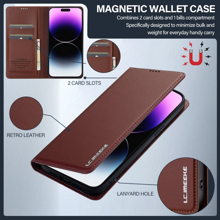 For iPhone 14 Pro LC.IMEEKE L1 Series Frosted Fine Texture PU Phone Case