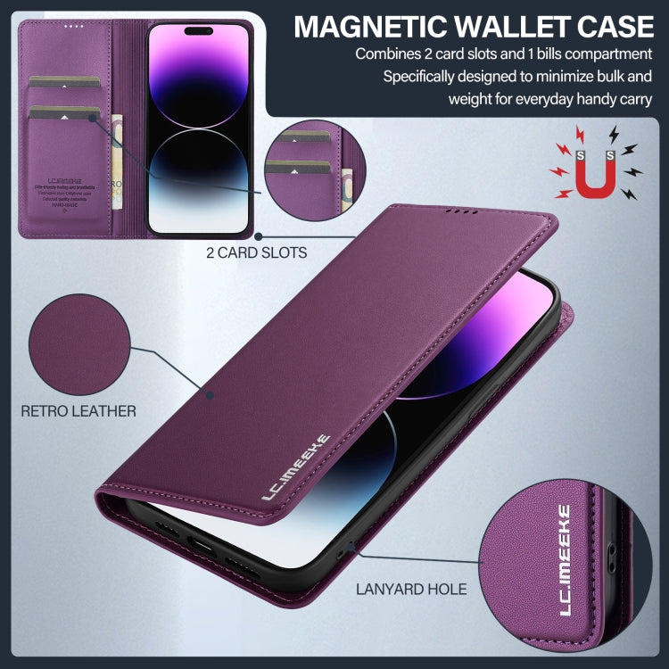 For iPhone 14 Pro LC.IMEEKE L1 Series Frosted Fine Texture PU Phone Case
