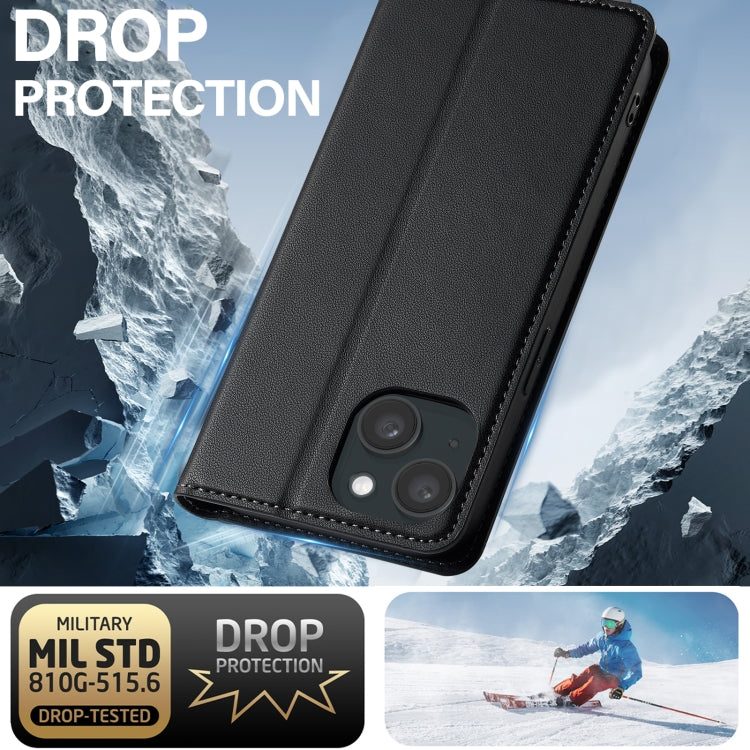 For iPhone 15 LC.IMEEKE L1 Series Frosted Fine Texture PU Phone Case