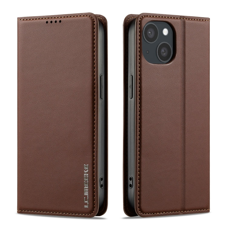 For iPhone 15 LC.IMEEKE L1 Series Frosted Fine Texture PU Phone Case