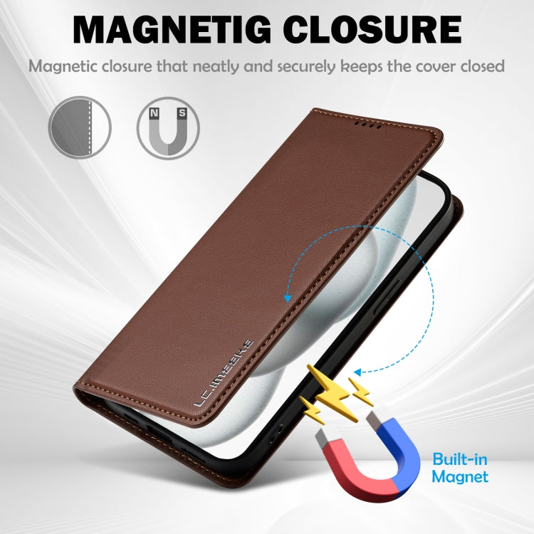 For iPhone 15 LC.IMEEKE L1 Series Frosted Fine Texture PU Phone Case