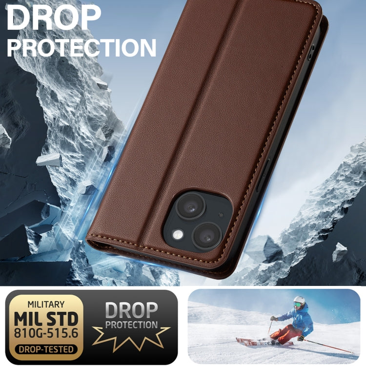 For iPhone 15 LC.IMEEKE L1 Series Frosted Fine Texture PU Phone Case