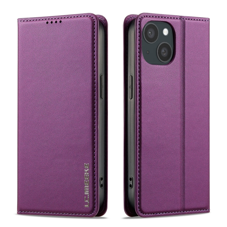 For iPhone 15 LC.IMEEKE L1 Series Frosted Fine Texture PU Phone Case
