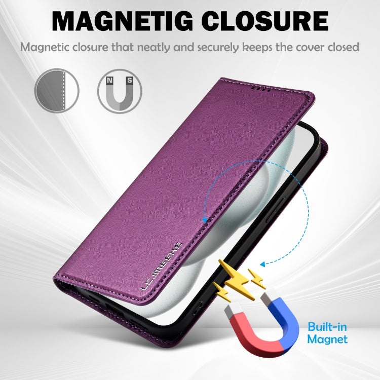 For iPhone 15 LC.IMEEKE L1 Series Frosted Fine Texture PU Phone Case