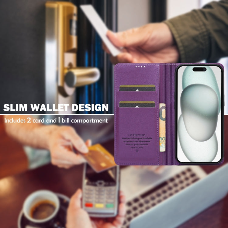 For iPhone 15 LC.IMEEKE L1 Series Frosted Fine Texture PU Phone Case