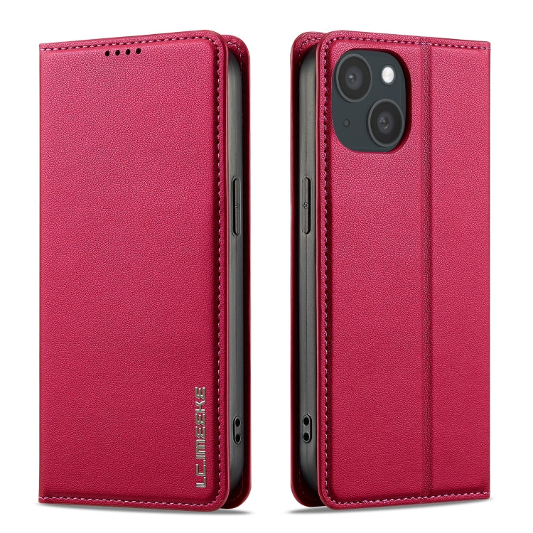 For iPhone 15 LC.IMEEKE L1 Series Frosted Fine Texture PU Phone Case