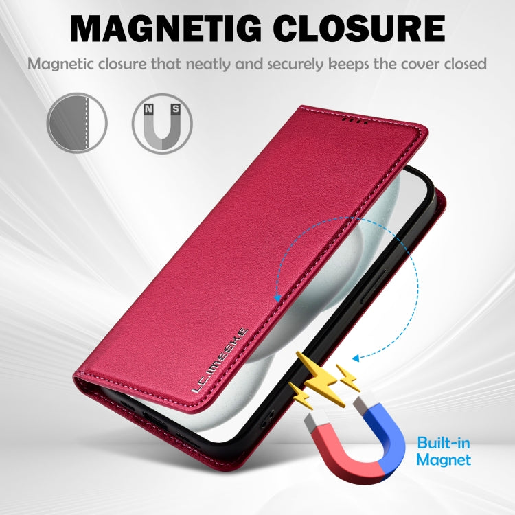 For iPhone 15 LC.IMEEKE L1 Series Frosted Fine Texture PU Phone Case