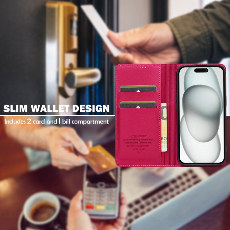 For iPhone 15 LC.IMEEKE L1 Series Frosted Fine Texture PU Phone Case