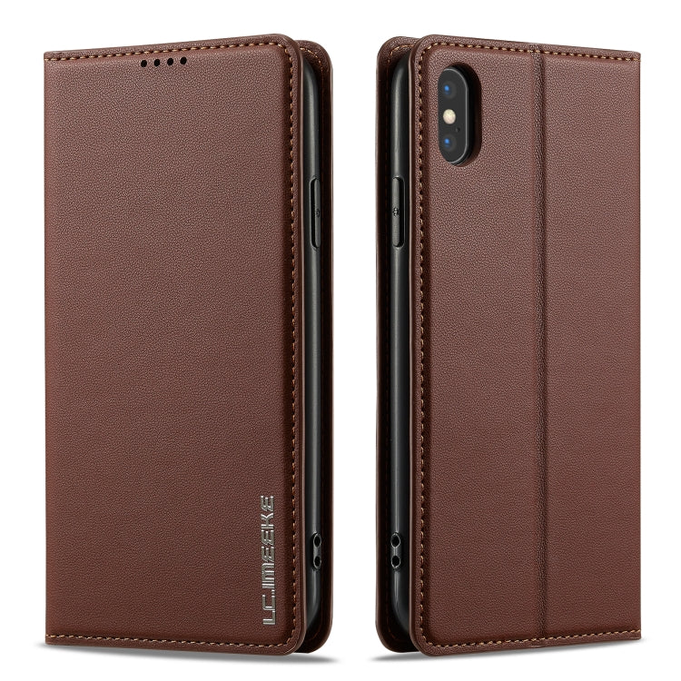 For iPhone XS Max LC.IMEEKE L1 Series Frosted Fine Texture PU Phone Case
