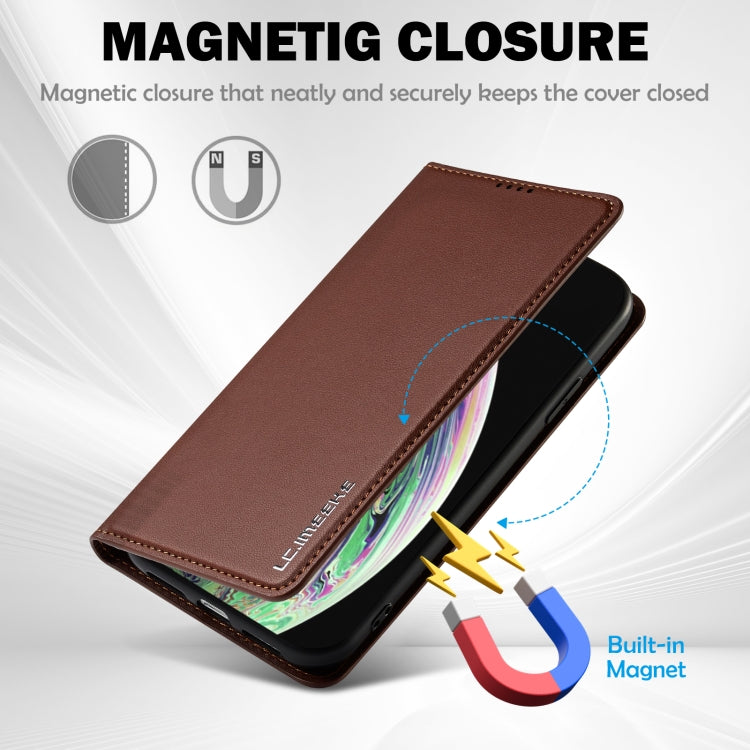 For iPhone XS Max LC.IMEEKE L1 Series Frosted Fine Texture PU Phone Case