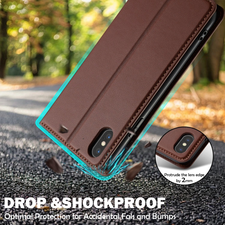 For iPhone XS Max LC.IMEEKE L1 Series Frosted Fine Texture PU Phone Case