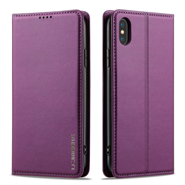 For iPhone XS Max LC.IMEEKE L1 Series Frosted Fine Texture PU Phone Case