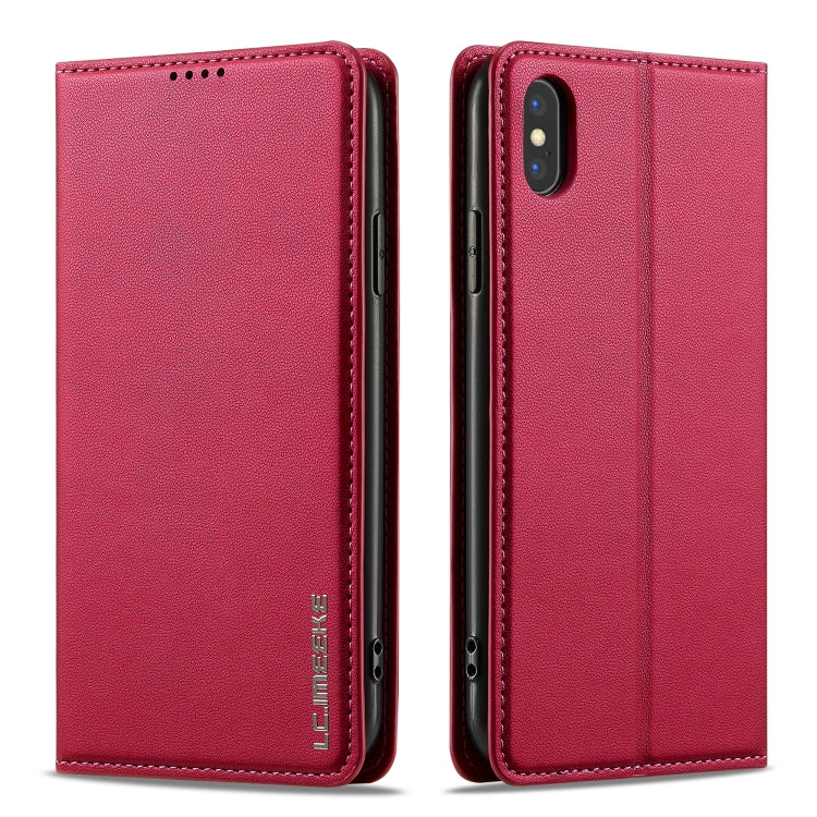 For iPhone XS Max LC.IMEEKE L1 Series Frosted Fine Texture PU Phone Case