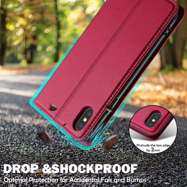 For iPhone XS Max LC.IMEEKE L1 Series Frosted Fine Texture PU Phone Case