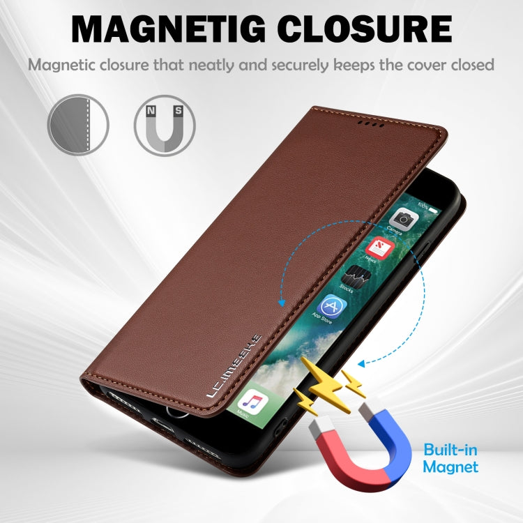 For iPhone 7 / 8 / SE 2020 LC.IMEEKE L1 Series Frosted Fine Texture PU Phone Case