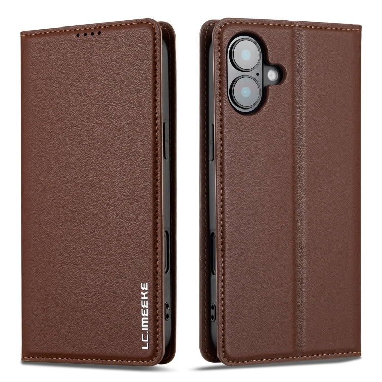 For iPhone 16 Plus LC.IMEEKE L1 Series Frosted Fine Texture PU Phone Case