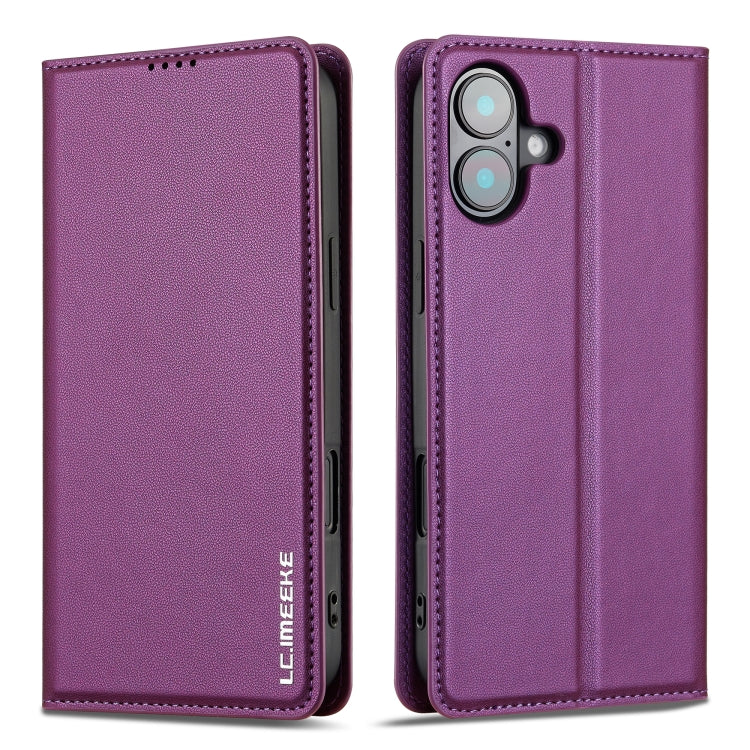For iPhone 16 Plus LC.IMEEKE L1 Series Frosted Fine Texture PU Phone Case