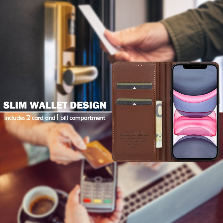 For iPhone 11 LC.IMEEKE L1 Series Frosted Fine Texture PU Phone Case