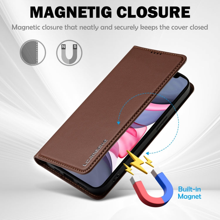 For iPhone 11 LC.IMEEKE L1 Series Frosted Fine Texture PU Phone Case