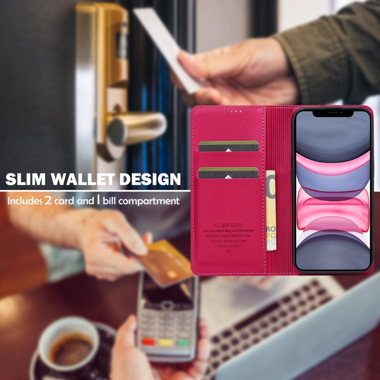 For iPhone 11 LC.IMEEKE L1 Series Frosted Fine Texture PU Phone Case