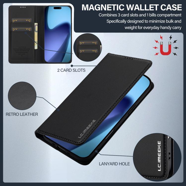 For iPhone Air LC.IMEEKE L1 Series Frosted Fine Texture PU Phone Case