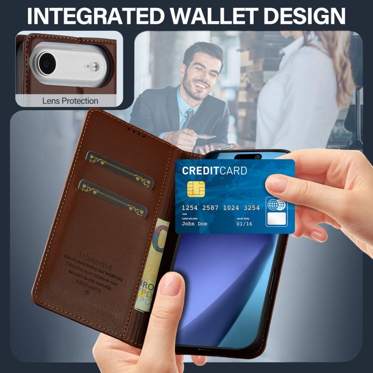 For iPhone Air LC.IMEEKE L1 Series Frosted Fine Texture PU Phone Case