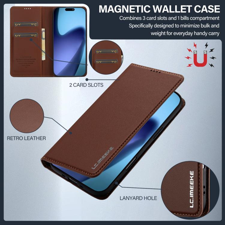 For iPhone Air LC.IMEEKE L1 Series Frosted Fine Texture PU Phone Case
