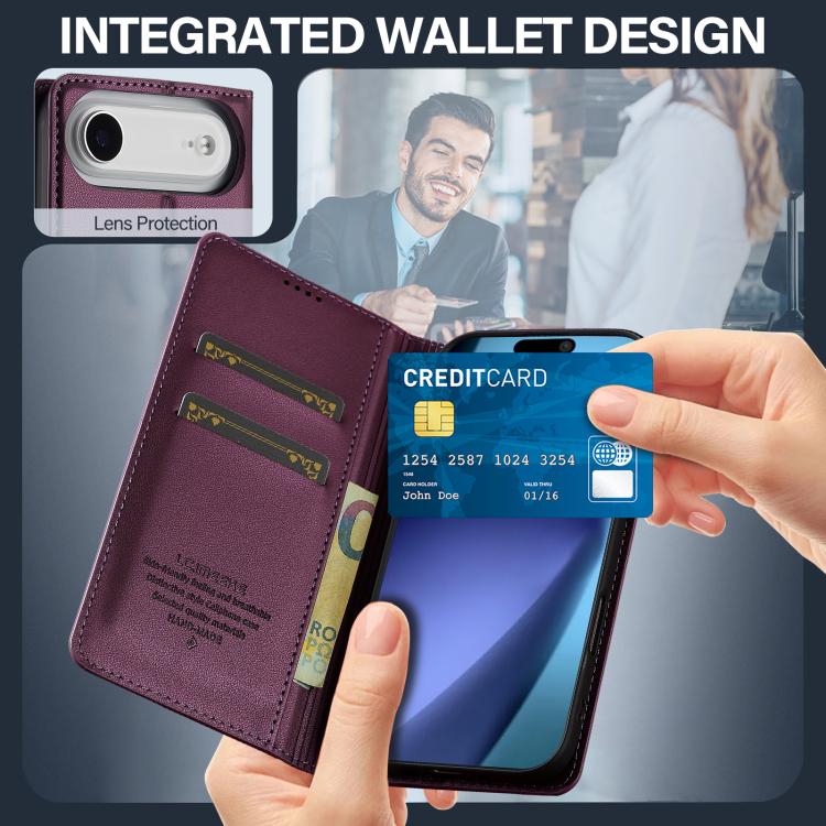 For iPhone Air LC.IMEEKE L1 Series Frosted Fine Texture PU Phone Case
