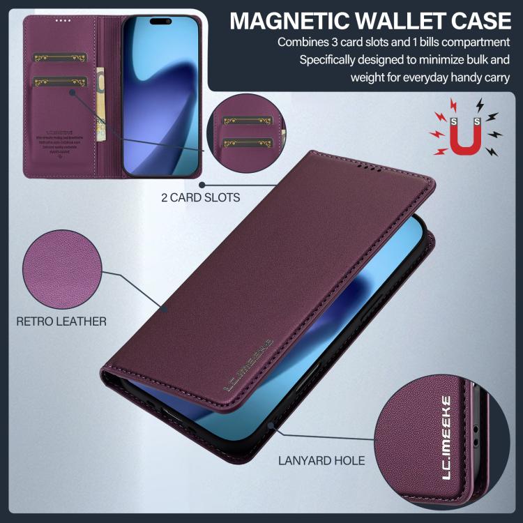 For iPhone Air LC.IMEEKE L1 Series Frosted Fine Texture PU Phone Case