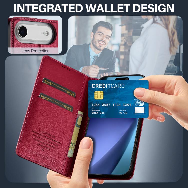 For iPhone Air LC.IMEEKE L1 Series Frosted Fine Texture PU Phone Case