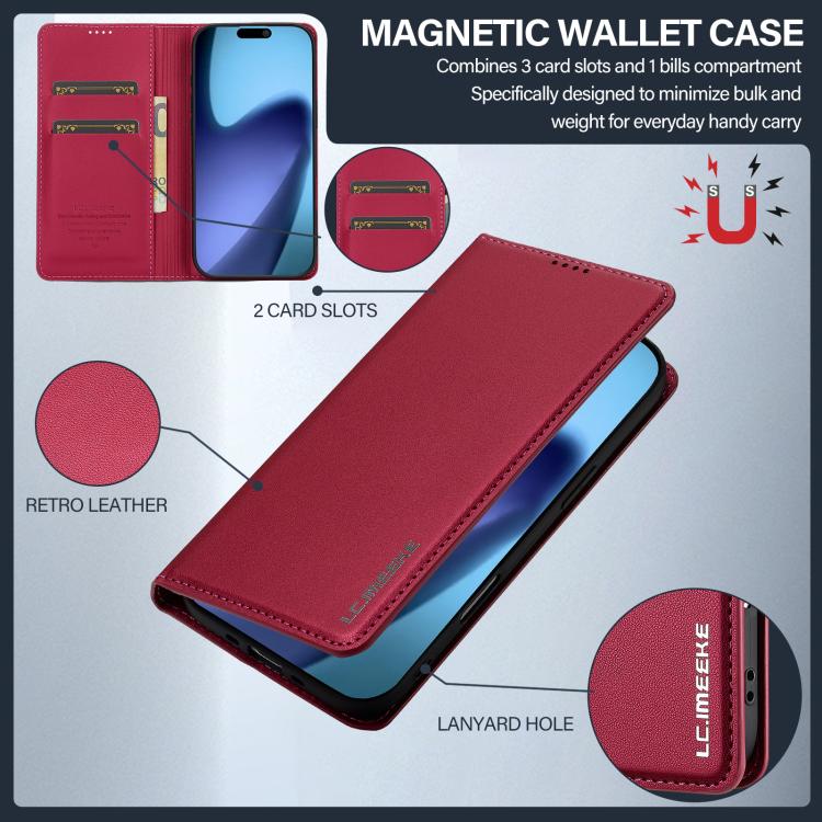 For iPhone Air LC.IMEEKE L1 Series Frosted Fine Texture PU Phone Case